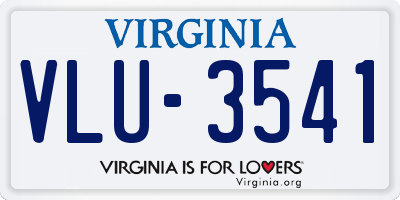 VA license plate VLU3541