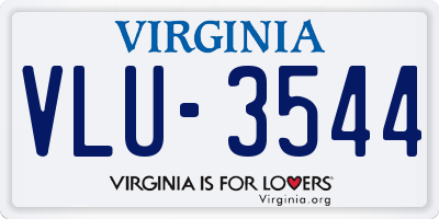 VA license plate VLU3544