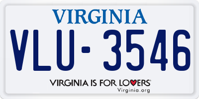 VA license plate VLU3546