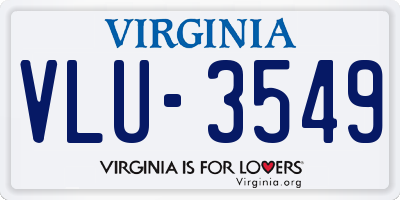 VA license plate VLU3549