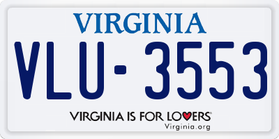 VA license plate VLU3553