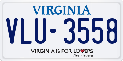 VA license plate VLU3558