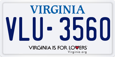 VA license plate VLU3560