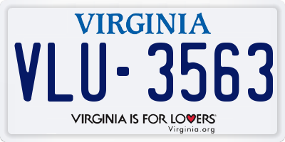VA license plate VLU3563
