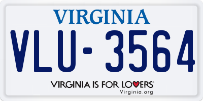 VA license plate VLU3564
