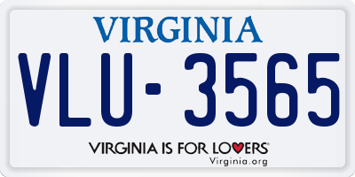 VA license plate VLU3565