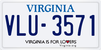 VA license plate VLU3571