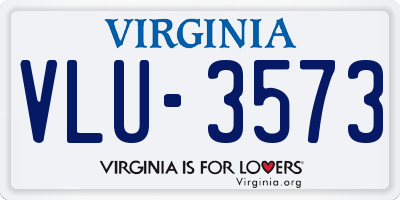 VA license plate VLU3573
