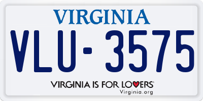 VA license plate VLU3575