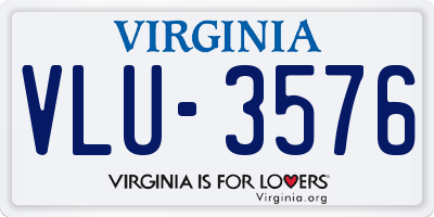 VA license plate VLU3576