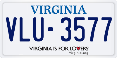 VA license plate VLU3577