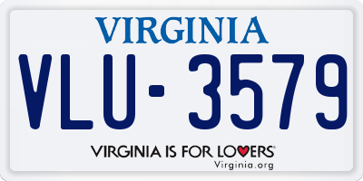 VA license plate VLU3579