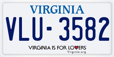 VA license plate VLU3582