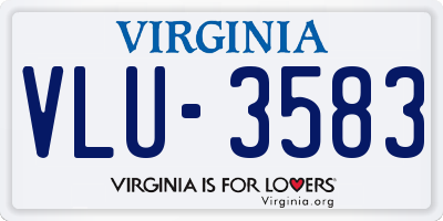 VA license plate VLU3583