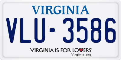 VA license plate VLU3586