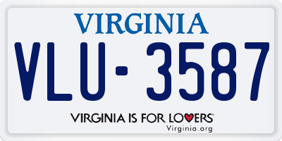 VA license plate VLU3587