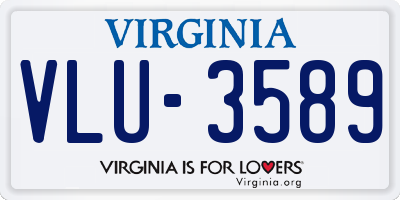 VA license plate VLU3589