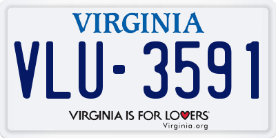 VA license plate VLU3591