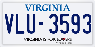 VA license plate VLU3593
