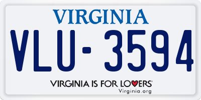 VA license plate VLU3594