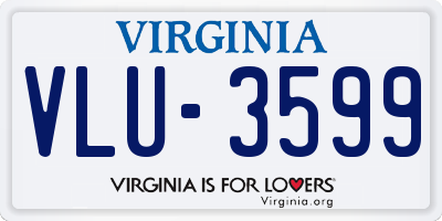 VA license plate VLU3599