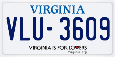 VA license plate VLU3609