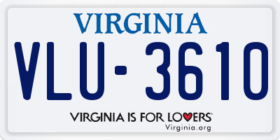 VA license plate VLU3610