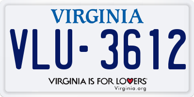 VA license plate VLU3612