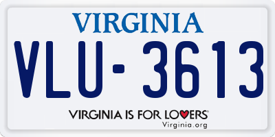 VA license plate VLU3613