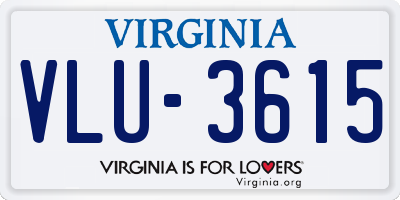 VA license plate VLU3615