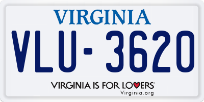 VA license plate VLU3620