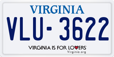 VA license plate VLU3622