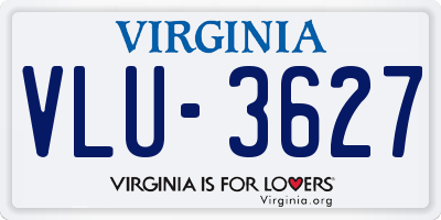 VA license plate VLU3627