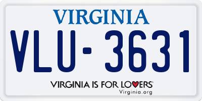 VA license plate VLU3631