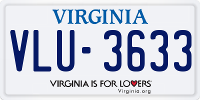 VA license plate VLU3633