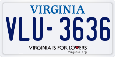 VA license plate VLU3636