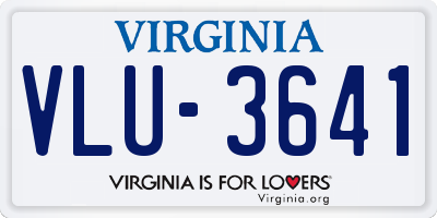 VA license plate VLU3641