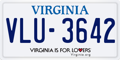 VA license plate VLU3642