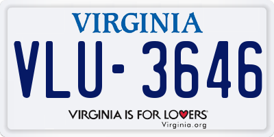 VA license plate VLU3646