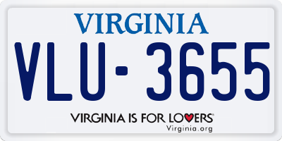 VA license plate VLU3655