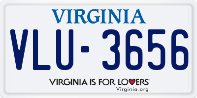 VA license plate VLU3656
