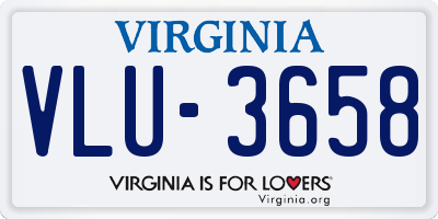 VA license plate VLU3658