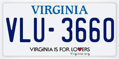 VA license plate VLU3660