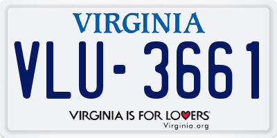 VA license plate VLU3661