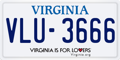 VA license plate VLU3666