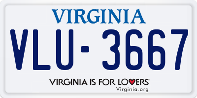 VA license plate VLU3667