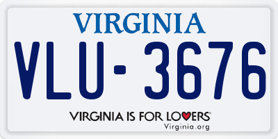 VA license plate VLU3676
