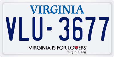 VA license plate VLU3677