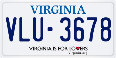 VA license plate VLU3678