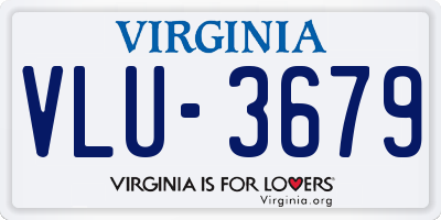VA license plate VLU3679
